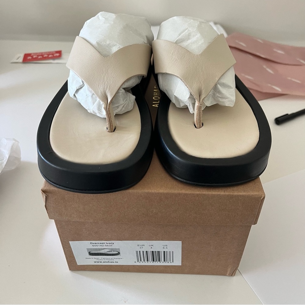 ❌SOLD❌Alohas overcast leather sandal in ivory